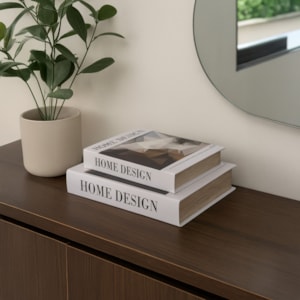 Kit Caixa Livro Decorativa Home Design Branco - 2 Peças 