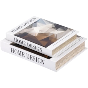 Kit Caixa Livro Decorativa Home Design Branco - 2 Peças 