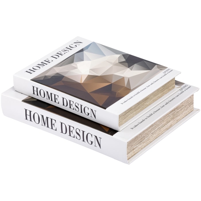 Kit Caixa Livro Decorativa Home Design Branco - 2 Peças - Madel Home