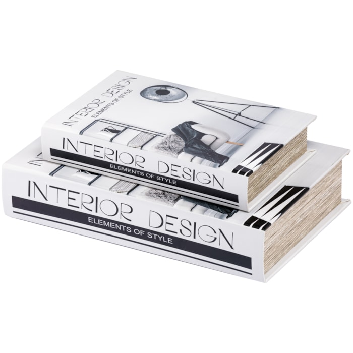 Kit Caixa Livro Decorativa Interior Design - 2 Peças - Madel Home