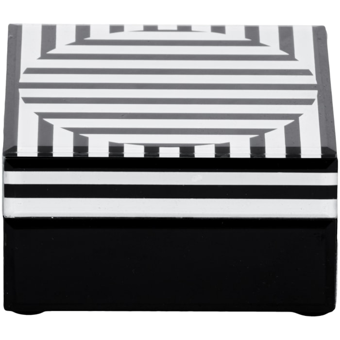 Kit Caixas Decorativas de Madeira e Vidro Preto - 2 Peças - Madel Home
