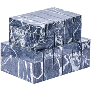 Kit Caixas Decorativas de Madeira Mármore - 2 Peças