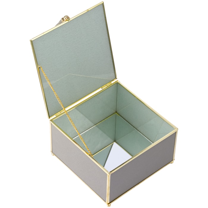 Kit Caixas Decorativas de Metal Cinza - 2 Peças - Madel Home