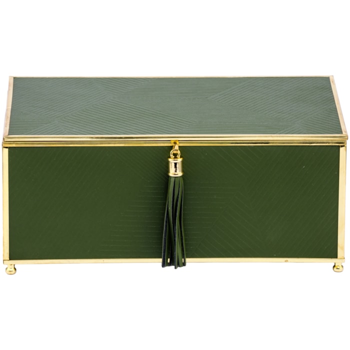 Kit Caixas Decorativas de Metal Verde - 2 Caixas - Madel Home