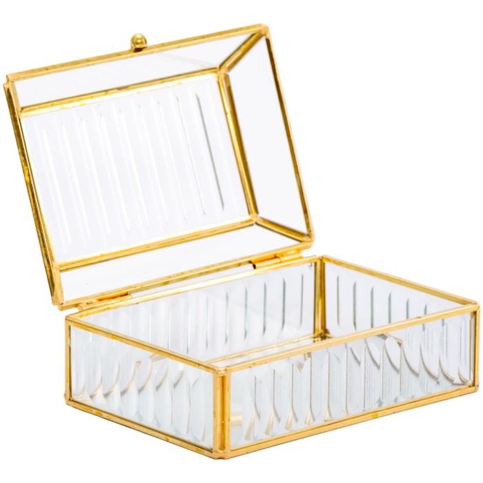 Kit Caixas Decorativas de Vidro Dourado - 2 Peças - Madel Home