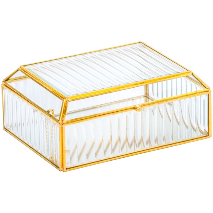 Kit Caixas Decorativas de Vidro Dourado - 2 Peças - Madel Home