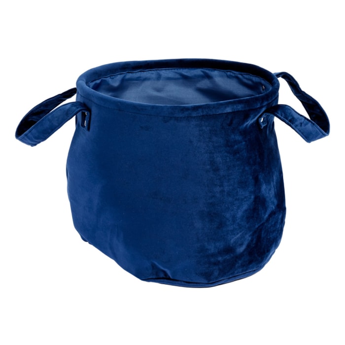 Kit Cestos Organizador de Veludo Azul - 3 Peças - Madel Home