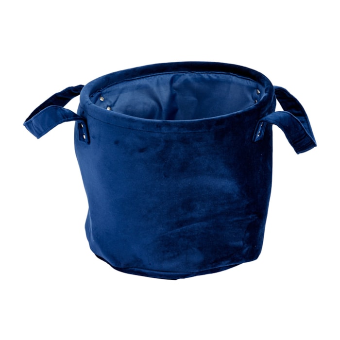 Kit Cestos Organizador de Veludo Azul - 3 Peças - Madel Home