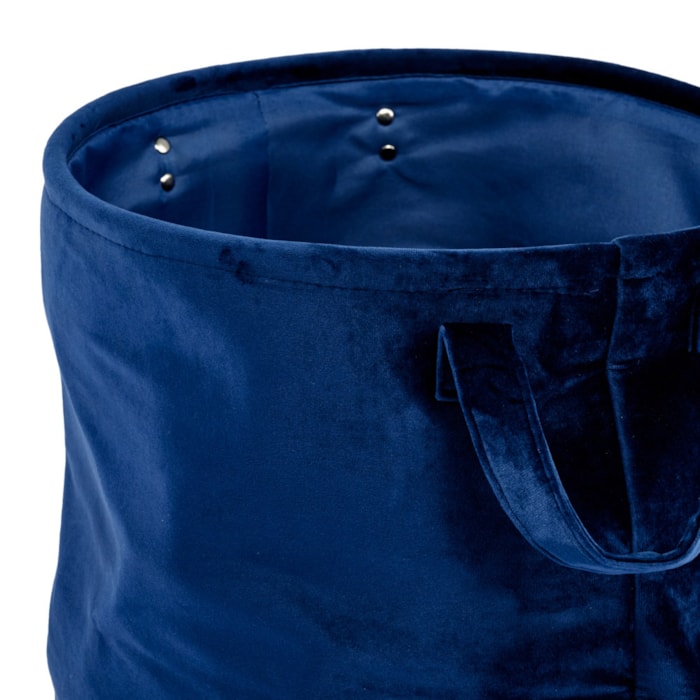 Kit Cestos Organizador de Veludo Azul - 3 Peças - Madel Home