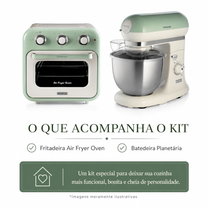 Kit Confeitaria Vintage Verde Ariete - 127V - Madel Home