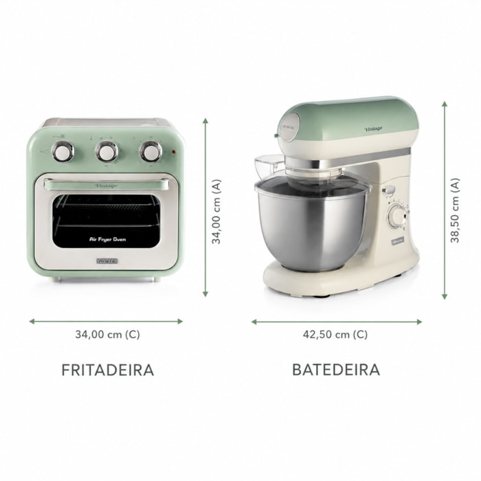Kit Confeitaria Vintage Verde Ariete - 127V - Madel Home