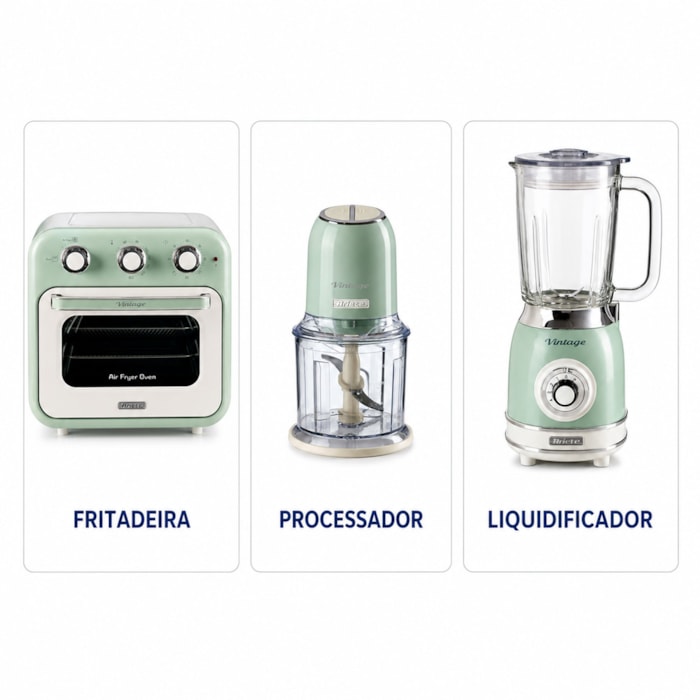 Kit Cozinha Funcional Vintage Verde Ariete - 127V - Madel Home