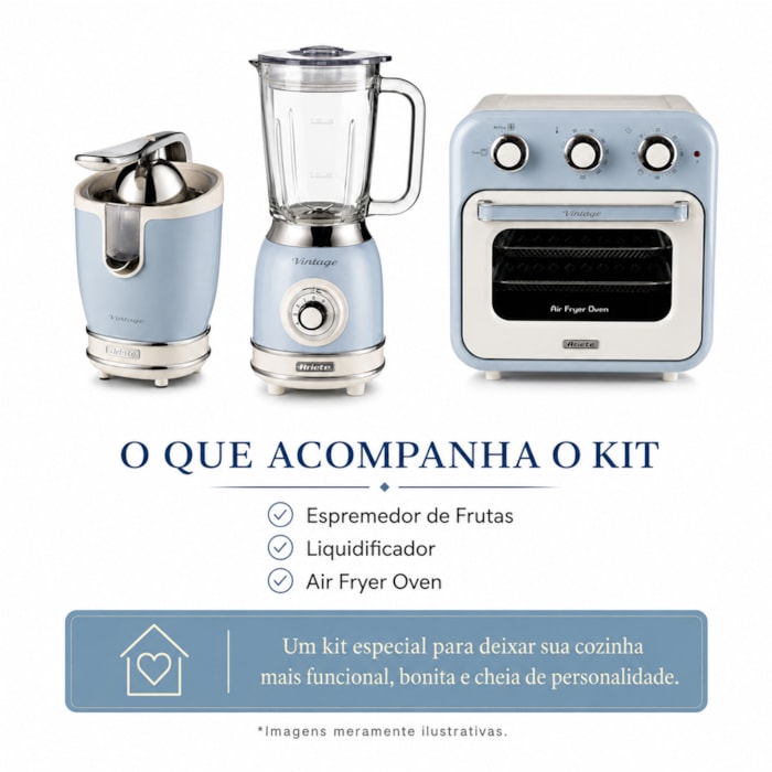Kit Cozinha Saudável Vintage Verde Ariete - 127V - Madel Home