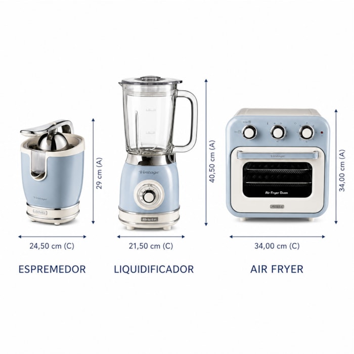 Kit Cozinha Saudável Vintage Verde Ariete - 127V - Madel Home