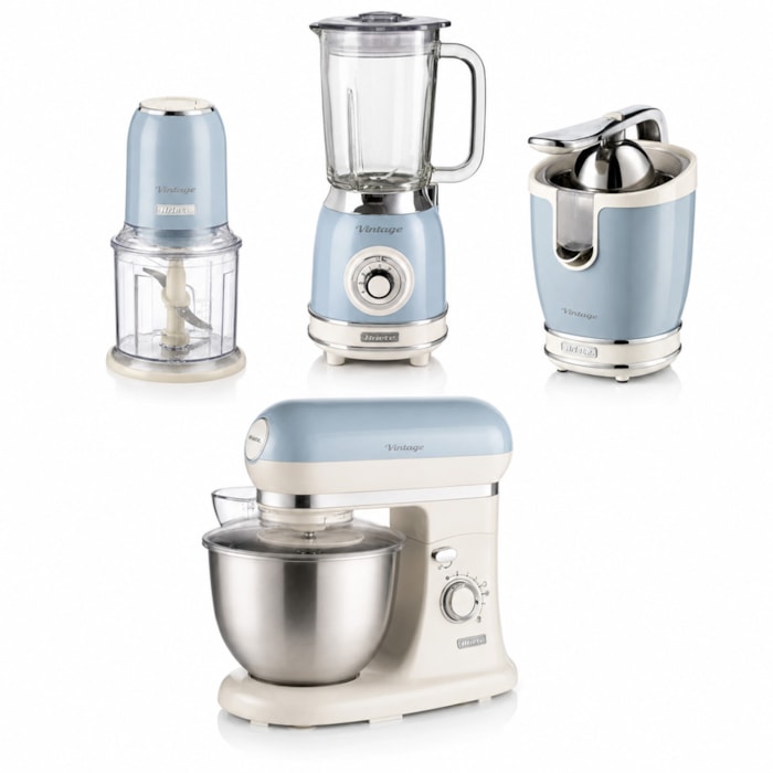 Kit Cozinha Versátil Vintage Azul Ariete - 127V - Madel Home