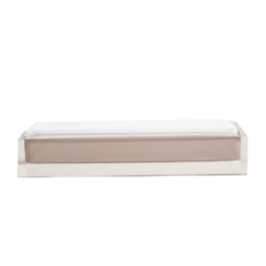 Kit de Banheiro em Resina Cristal Marfim Champagne Bandeja de Papel - 2 Peças