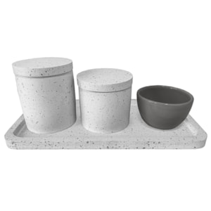 Kit de Higiene Resina Granilite Cinza - 4 Peças