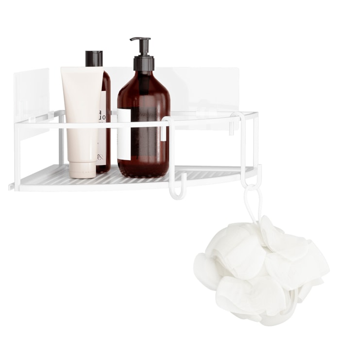 Kit de Prateleira de Aço Canto Cubiko 2 Fio Branco Umbra - 2 Peças - Madel Home