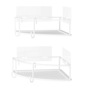 Kit de Prateleira de Aço Canto Cubiko 2 Fio Branco Umbra - 2 Peças