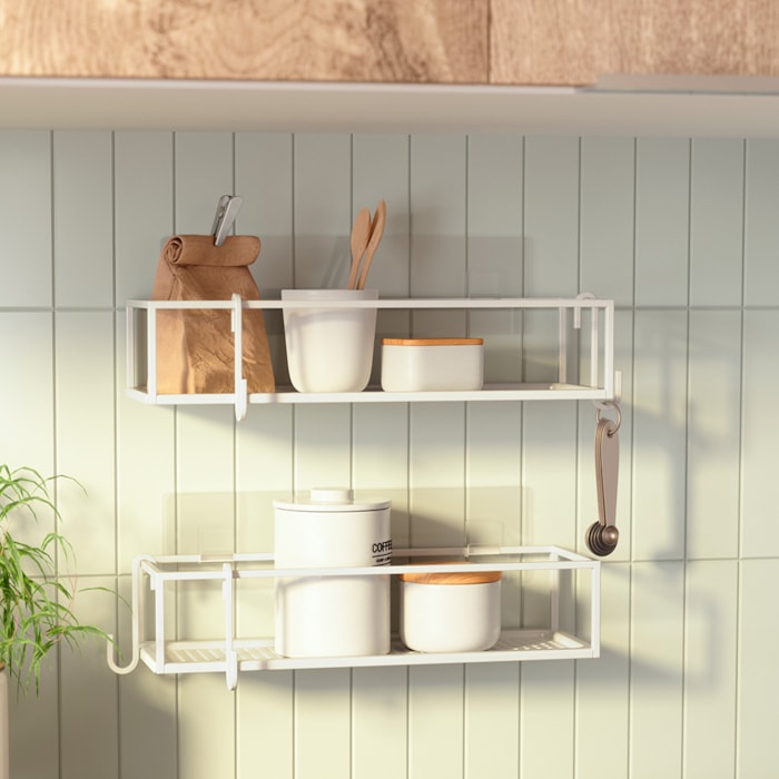 Kit de Prateleira de Aço Cubiko 2 Fio Branco Umbra - 2 Peças - Madel Home