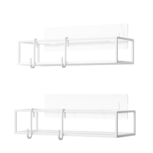 Kit de Prateleira de Aço Cubiko 2 Fio Branco Umbra - 2 Peças