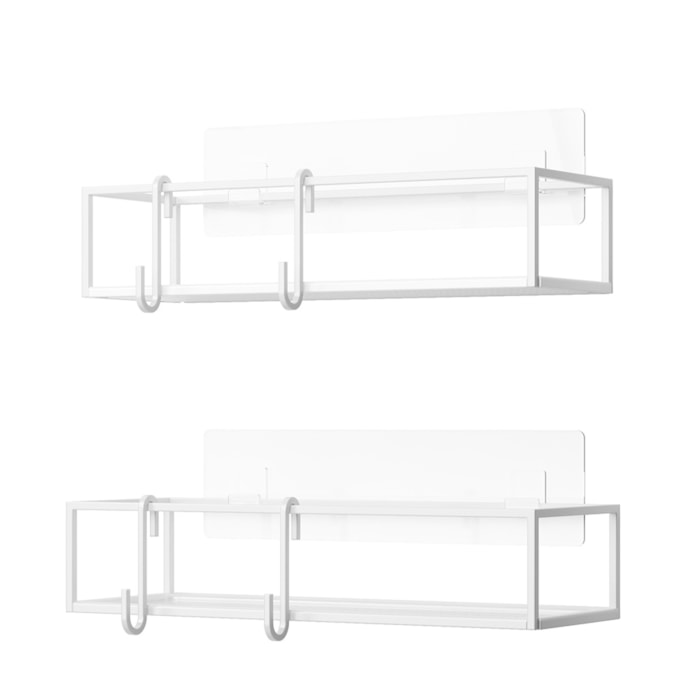 Kit de Prateleira de Aço Cubiko 2 Fio Branco Umbra - 2 Peças - Madel Home
