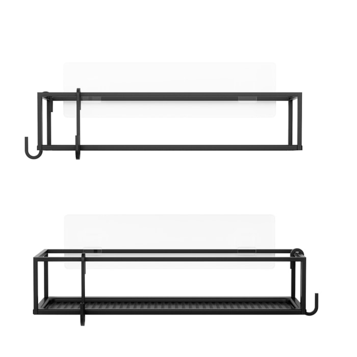 Kit de Prateleira de Aço Cubiko 2 Fio Preto Umbra - 2 Peças - Madel Home