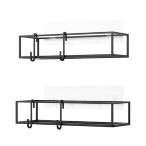 Kit de Prateleira de Aço Cubiko 2 Fio Preto Umbra - 2 Peças