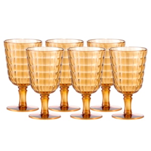 Kit de Taças de Água em Acrílico Itacaré Âmbar 450ml - 6 Peças