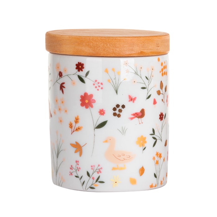 Kit Higiene Afeto Porcelana Tampa Madeira Branco e Dourado - 3 Peças - Madel Home