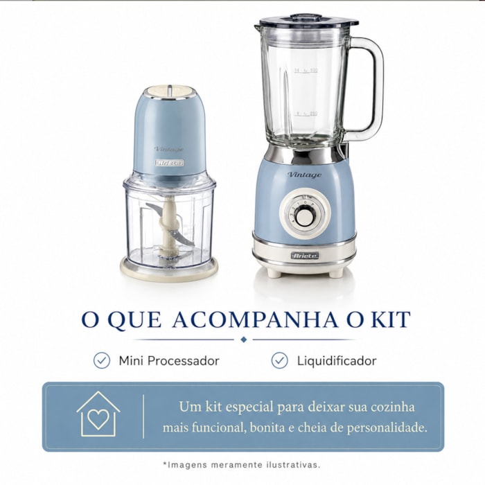 Kit Preparo Prático Vintage Azul Ariete - 127V - Madel Home