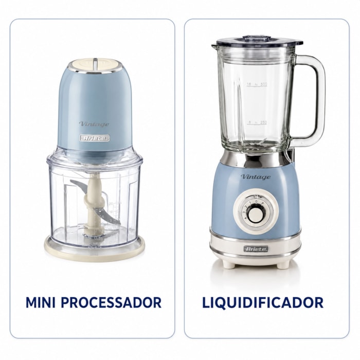 Kit Preparo Prático Vintage Azul Ariete - 127V - Madel Home
