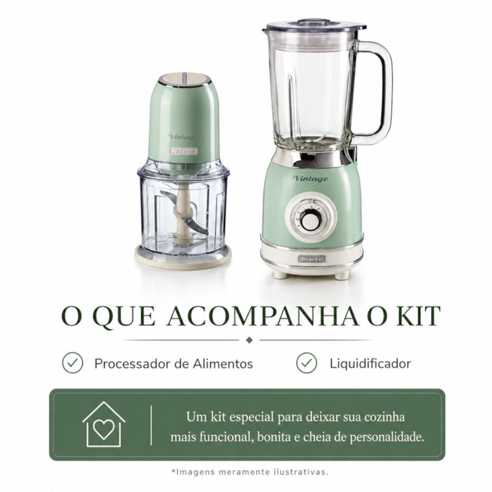Kit Preparo Prático Vintage Verde Ariete - 127V - Madel Home