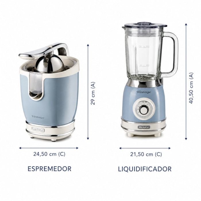 Kit Sucos e Vitaminas Vintage Azul Ariete - 127V - Madel Home