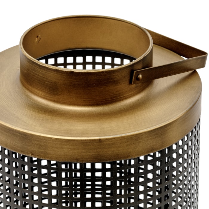 Lanterna de Metal Preto e Dourado - 40cm - Madel Home