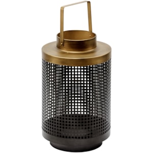 Lanterna de Metal Preto e Dourado - 40cm