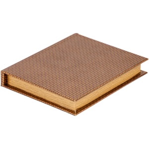 Livro Caixa Decorativa em Mdf com Detalhe em Pu Bronze - 26cm