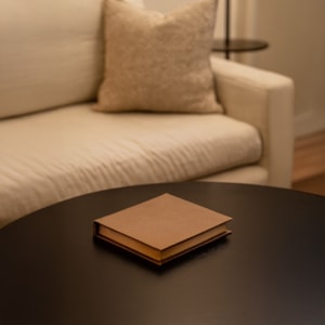 Livro Caixa Decorativa em Mdf com Detalhe em Pu Bronze - 26cm