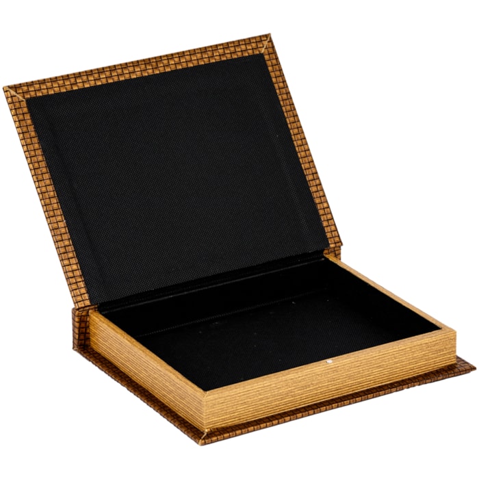 Livro Caixa Decorativa em Mdf com Detalhe em Pu Bronze - 26cm - Madel Home