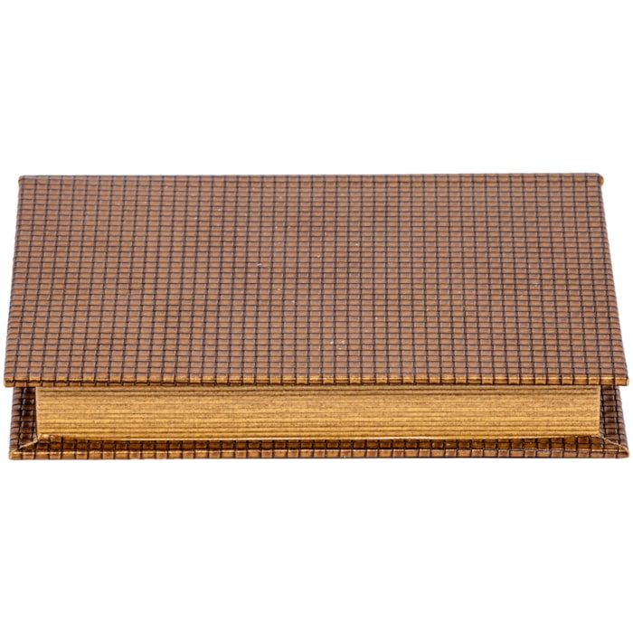 Livro Caixa Decorativa em Mdf com Detalhe em Pu Bronze - 26cm - Madel Home