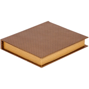 Livro Caixa Decorativa em Mdf com Detalhe em Pu Bronze - 32cm