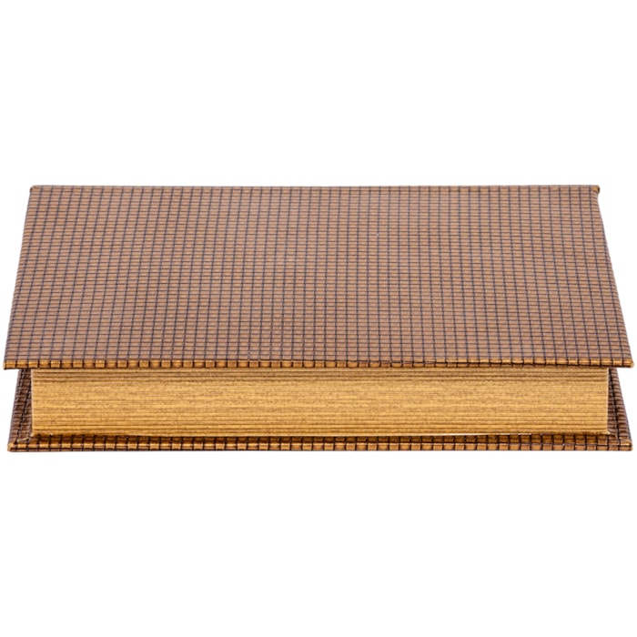 Livro Caixa Decorativa em Mdf com Detalhe em Pu Bronze - 32cm - Madel Home