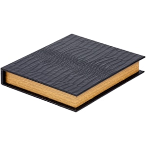 Livro Caixa Decorativa em Mdf e Pu Preto - 32cm