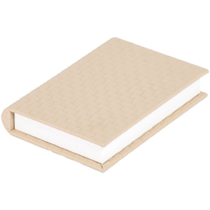 Livro Caixa Decorativa em Mdf Revestimento em Pu Bege - 20cm