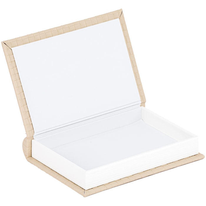 Livro Caixa Decorativa em Mdf Revestimento em Pu Bege - 20cm - Madel Home