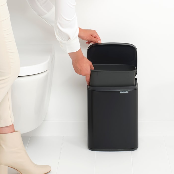 Lixeira de Aço Bo Bin Built-In Preto Brabantia - 7L - Madel Home