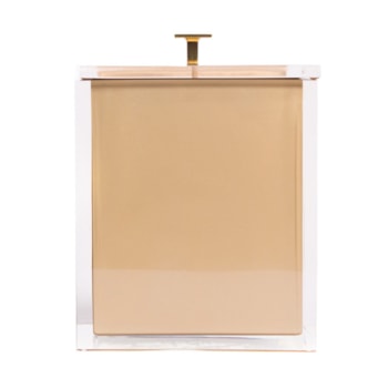 Lixeira de Banheiro em Resina Cristal New Gold - 5L