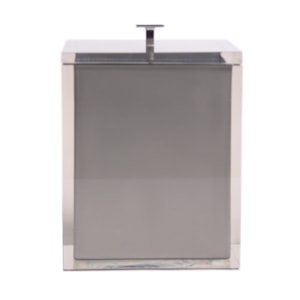 Lixeira de Banheiro em Resina Cristal Prata - 5L