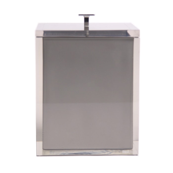Lixeira de Banheiro em Resina Cristal Prata - 5L - Madel Home