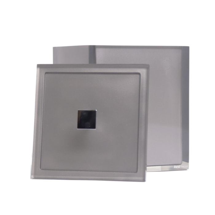 Lixeira de Banheiro em Resina Cristal Prata - 5L - Madel Home